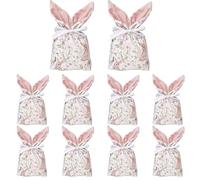 Easter Candy Bags, Bunny Ear Drawstring Favors, 10 Pieces Easter Treat Bags for Candy and Party Favors, Reusable Fabric Goody Bag for Holiday Birthday and Wedding Celebrations