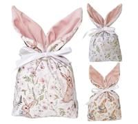 Easter Candy Bags - Soft Bunny Ear Sack, Lightweight Sweet Storage Pouch, Decorative Holiday Favor Container With Pull String Closure For Birthday Party Wedding Celebration Candy Distribution Use