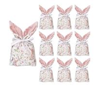 Easter Candy bagsSet - Bunny Treat Bags, Drawstring Gift Pouches | Flannel Rabbit Ear Party Favour Bags, 10 Pack Cute Candy Storage Pouch Set With Soft Fabric Design For Holiday Birthday Wedding