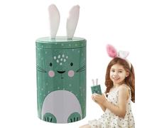 Easter Candy Box, Easter Small Food Containers, Tinplate Material, 16cm/6.3inch Snack Containers With Lids, Metal Holiday Decorative Jars For Party Favors, 10.5x10.5x16cm