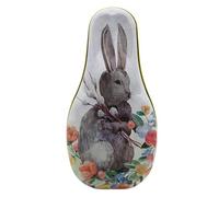Easter Candy Box, Tinplate Chocolate Container, Vintage Rabbit Pattern, Portable Storage, Box Jewelry Secure Lid, for Kids, Boys, Girls, 14.5x7.2x5.1cm 71g Multicolor