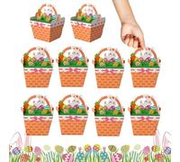 Easter Candy Paper Box Set - 10-Piece Empty Treat Containers | Bunny Themed Goodie Boxes for Home, Office, School, Apartment, Festival Party, Family Nights, Friend Gatherings, Party Favor Packaging