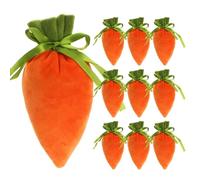 Easter Carrot Bags, Cute Cartoon Drawstring Bags, Egg Hunt Activity Carrier, Fun and Festive Design, Secure Closure, Pack of 10, Ideal para fiestas de Pascua, Candy Favors