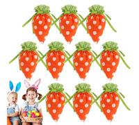 Easter Carrot Bags, Cute Cartoon Drawstring Bags, Egg Hunt Activity Carrier, Fun and Festive Design, Secure Closure, Pack of 10, Ideal para fiestas de Pascua, Candy Favors