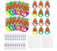 Easter Carrot Candy Bags 24-Pack, Self-Sealing Pouches with Bunny Pens and Greeting Cards, for Kids Adults Easter Party Candy Chocolate Treats