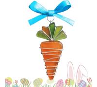 Easter Carrot Statue - Springtime Collectible 2D Flat Ornament, Easter Bunny Decor Sculpture, Rustic Holiday Table Display | Farmhouse Style Easters Party Accent For Bookshelf Dining Table Windowsill