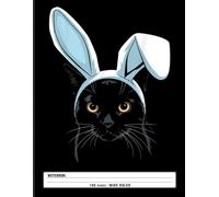 Easter Cat Notebook: Black Cat with Bunny Ears - Cute Gift for Boys and Cat Fans