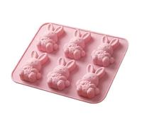 Easter Chocolate Molds - 6 Cavity Reusable Easy Release Baking Tray, Lindo Bunny Silicona Form with Flexible Nonstick Interior & Detailed Postre Shaper for Cupcake, Candy and Sugar Treat Creations