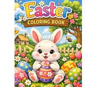 EASTER COLORING BOOK: Bunnies, Eggs, Chicks, Baskets & Spring Animals | Easy for Kids Ages 3-8