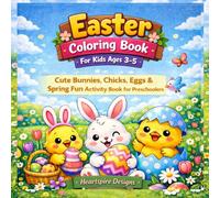 EASTER COLORING BOOK FOR KIDS AGES 3-5: Cute Bunnies, Chicks, Eggs and Spring Fun Activity Book for Preschoolers