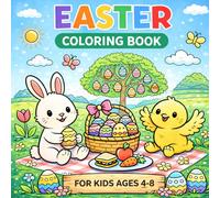 Easter Coloring Book for Kids: Fun & Easy Easter Coloring Pages with Cute Bunnies, Chicks, Eggs, Baskets, and Spring Animals for Boys & Girls Ages 4-8