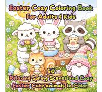 Easter Cozy Coloring Book for Adults and Kids: Relaxing Spring Scenes and Cozy Easter Cute animals to Color for Stress Relief and Creative Calm