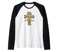 Easter Cross with Sunflower Decor For Blessed Christian Mom Camiseta Manga Raglan