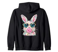 Easter Cute Modern Abstract Bunny Paint Design Sudadera con Capucha