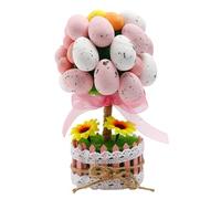 Easter Decorations - Tree Design Spring Ornament Decor for Festival | Colorful Holiday Display with Creative Hanging Charms & Decorative Seasonal Accessory for Desk, Mantel, Fireplace, Stair, Porch