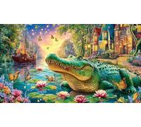 Easter-Deer-Fantasy-Scene 1000 Piezas Puzzle Reciclado Decoración Mural Hermosa Juego Educativo para Adultos Desafiante 70x50/1000pcs