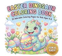 Easter Dinosaur Coloring Book for Kids: Cute Dino Egg Hunt Activity Pages for Toddlers and Children Ages 4-8: A Fun Prehistoric Spring Basket Stuffer with T-Rex, Brachiosaurus, and Baby Hatchlings