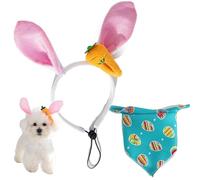 Easter Dog Bandana, Triangle Dog Bandana Bib, Multi-Purpose Scarf for Medium & Small Dogs, Adjustable Headband and Saliva Towel, Easter-Themed Pet Accessories, 13.39x14.57 Inches