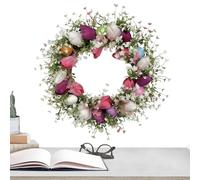 Easter Door | 17inch Funny Artificial Spring Flower | Easter Eggs Front Door | for Home Entryway Wall Porch Yard Patio Outdoor Farmhouse Holiday Party