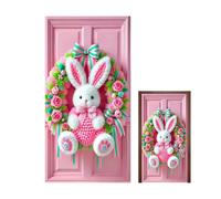 Easter Door Cover - 90x180cm Reusable Bunny Banner, Waterproof Material, Easy Design, Vibrant Holiday Print | Decoration, Yard Outdoor Sign, Party Decor, Garage, Classroom