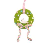Easter Door Wreath - Bunny Eggs Front Entrance Decor, Seasonal Spring Holiday Garland with Oversized Burlap Bow, Floral Welcome Sign, Hanging Ornament, Balcony Display for Whimsical Curb Appeal
