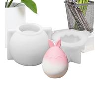 Easter Egg Chocolate Molds - 3D Bunny Ear Silicone Cute Mould, Egg Shaped Baking Mold, Baking Tool For Thanksgiving Holiday Party, Offices Home Room Desktop School Dormitory Weekday Creative Fun Kit