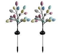 Easter Egg Garden Lights, LED Solar Stake Lights, Solar Lights Outdoor Garden, Solar Powered Pathway Lights, Water Resistant Solar Egg Lights for Garden, Patio, Yard, Pathway, Lawn Outdoor Decor