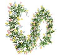 Easter Egg Garland - 2 Pieces Easter Egg Spring Garland Decoration | Holiday OrnamenEaster Égg Set Of 2 | ABS, 6.9ft Each, Colorful | Artificial T,for Party Wall Fireplace Mantel Stairs Window