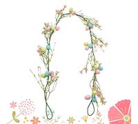 Easter Egg Garland - 5 ft Pastel Spring Flower Vine, Colorful Artificial Hanging Decor with Sturdy Flexible Wire, Festive Seasonal Indoor Accent, Ideal for Mantle Fireplace Staircase Display