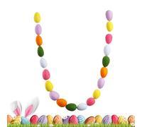 Easter Egg Garland - Colorful Spring-Themed Felt Ball Banner, Pastel Egg Decorative Banner for Trees, Doors, Walls, Staircases, Porches, Fireplaces, Indoor and Outdoor Easter Party Décor