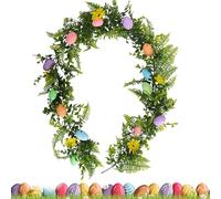 Easter Egg Garland, Easter Wreath Decorations - Artificial Spring Easters Egg Garland, Holiday Spring Decorations Wreath for Home, Front Door,Fireplace, Dinning Table, Wall (C-160cm)