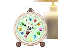 Easter Egg Metal Table Clock Mini Alarm Non Ticking Silent Cute Design Small Shelf Clock Decorative Spring Holiday Bedside Living Roomdisplay design that en Office Kitchen Cabinet Mantel | for Adults