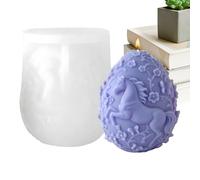 Easter Egg Mold - 3D Horse Floral Embossed Mould | Flexible Silicone Mold with Non-Stick for DIY Chocolate Fondant Baking Soap Resin Crafts Candy Cake Decorating Home Kitchen Creative Tools