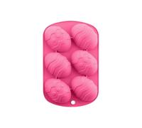 Easter Egg Mold - Silicone Baking Tray, 6-Cavity with Non-Stick, Epoxy Casting with Detail, Chocolate Mould with 3D Shape, Candy Cake Jelly for Party Celebration Indoor Outdoor Baking