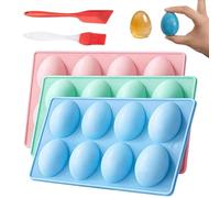 Easter Egg Silicone Mold (3 Pack) | Food-Grade Silicone, 25x14.7x4cm | 24 Cavity Non-Stick Chocolate Mold | Freezer Safe For Jelly, Ice Cream & Cake Baking