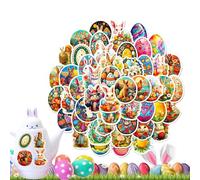 Easter Egg Stickers, 50 x Decals impermeables con Easter Animal, no repetitive Element Wreath Holiday Decal For Kids, Teens, Girls, Adults and for Family, 4,6-5,1 cm