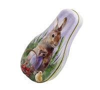 Easter Egg Tin Box - 1x Easter Candy Storage Tin Box, Cookie Storage Case With Lid | Holiday Tinplate Treat Holder Organizer | Versatile Snack Container | Candy Packaging For Boys, Girls, Kids