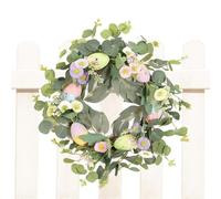 Easter Egg Wreath, Farmhouse Garland, Spring Artificial Flowers with Eggs, Daisy Flower Garland for Easter Holiday Party, Easter Decorations for Home, Door and Wall