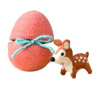 Easter Eggs - Felt Animal Plush Set, Stuffed Decorative Egg Toys with Soft Handmade Character Dolls, Charming Spring Holiday Display Accent, Ideal for Nursery Shelf Table Sofa Bedroom Living Room