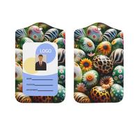 Easter-Eggs-Floral Animal - Soporte para tarjetas de identificación de piel sintética con cordón, soporte vertical para insignia de nombre para Ofiice