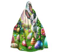 Easter-Eggs-Rabbit-Floral - Capa con capucha de bruja para adultos, disfraz de Halloween