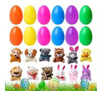 Easter Eggs with Plush Animals, Pre-Filled Easter Egg Stuffers, Stuffed Plaything Holiday Dolls, Funny Present for Kids, Toddler, Children Aged 3-6