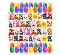 Easter Eggs with Plush Animals, Pre-Filled Easter Egg Stuffers, Stuffed Plaything Holiday Dolls, Funny Present for Kids, Toddler, Children Aged 3-6