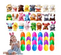 Easter Eggs with Plush Animals, Pre-Filled Easter Egg Stuffers, Stuffed Plaything Holiday Dolls, Funny Present for Kids, Toddler, Children Aged 3-6