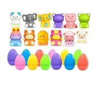Easter Eggs with Squeeze Toys | Soft Prefilled Squeeze Toy Animal Easter Eggs | Stress Relief Party Favors Cute Slow Rising Basket Stuffers For Holiday