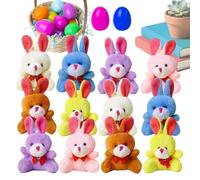 Easter Eggs with Stuffed Toys - Surprise Filled Party Set, 12 Piece Mini Plush Toy Pack, Soft Plush ABS Doll Basket Fillers, Lightweight Decorative Accessory Case Toy Set | for Boys Girls Daycare Home