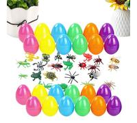 Easter Eggs with Toys - Kids Easter Egg Toy, 24-Piece Funny Educational Stuffers, Filled Easters Egg, Small Toy Creatures Prefilled Easters Eggs for Interaction Decoration Boys Children Indoor