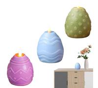 Easter Flameless Flickering Candles, Flameless Candles Easter Egg Spring Decor, 3X Fake Candles Battery Operated, LED Candles Table Centerpieces, Easter Decorations for Home, Party, Holiday Decor