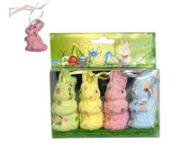 Easter Foam Rabbit, 4 Glitter Sequin Bunny Ornaments, Colorful Foam Tree Decorations For Home and School, Fun Kids Craft Supplies and Girls Holiday Party Celebration, 7.5x5cm