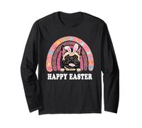 Easter French Bulldog Dog Bunny Eggs Hunting Boho Rainbow Manga Larga